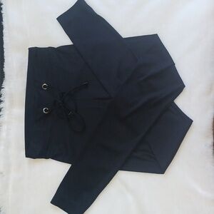 Koral Black Nylon Leggings